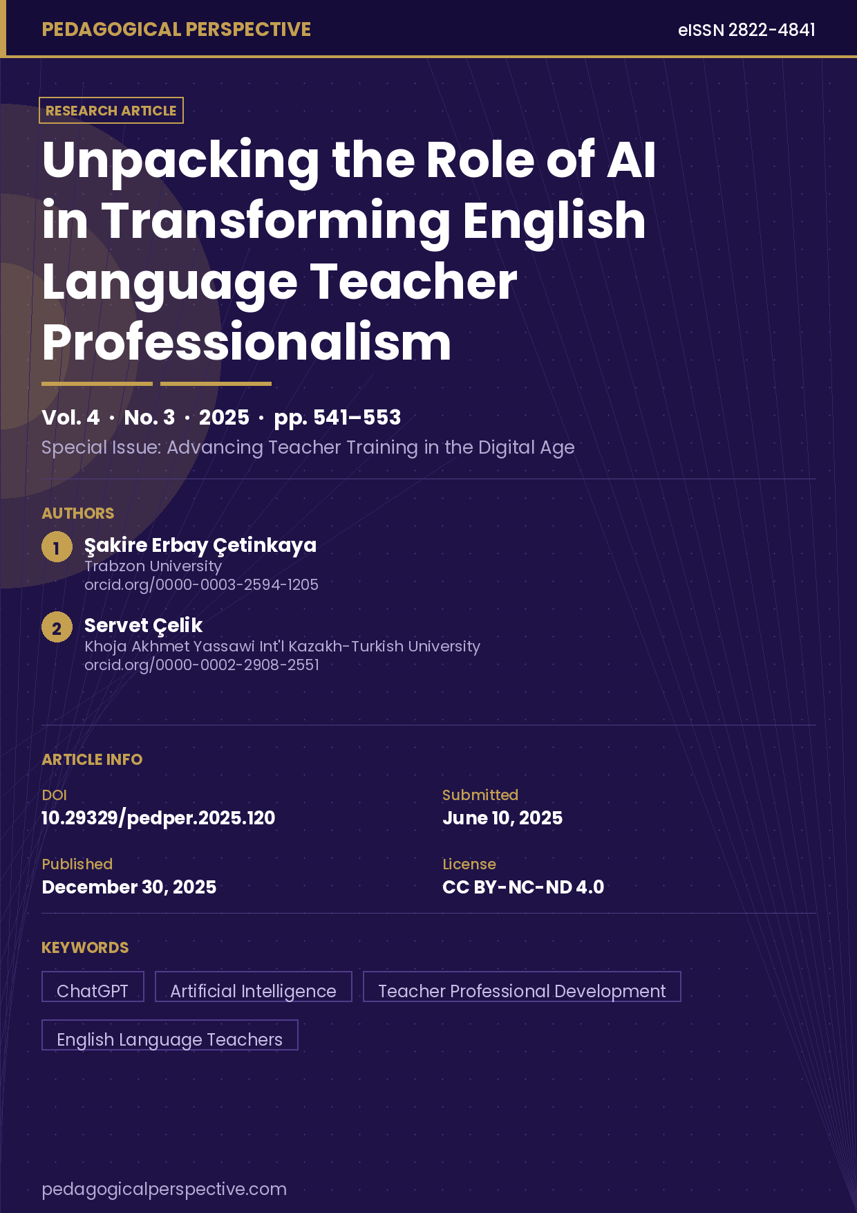 Unpacking the role of AI in transforming English language teacher professionalism